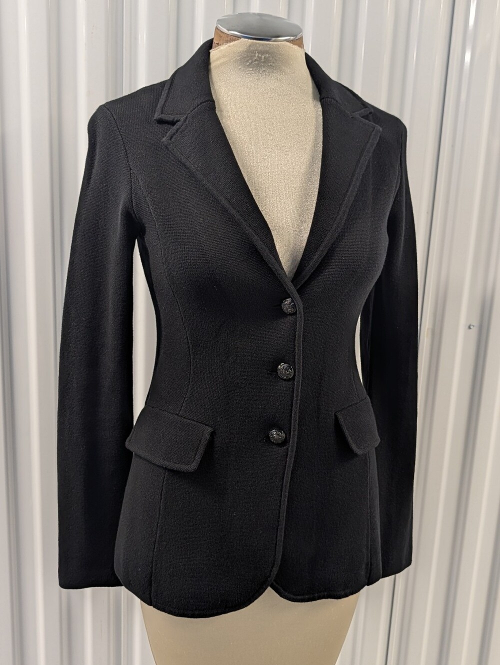 RALPH LAUREN cotton knit fitted blazer sweater jacket XS